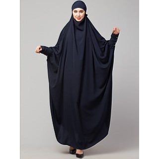 Long cuff ready to wear Jilbab- Navy Blue